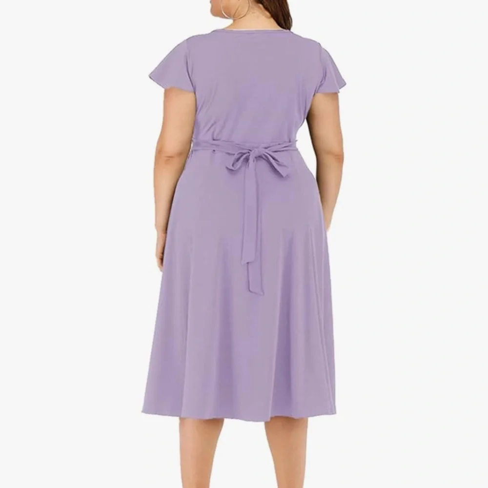 Lavender midi wrap dress, size XXL - Picture 2 of 6